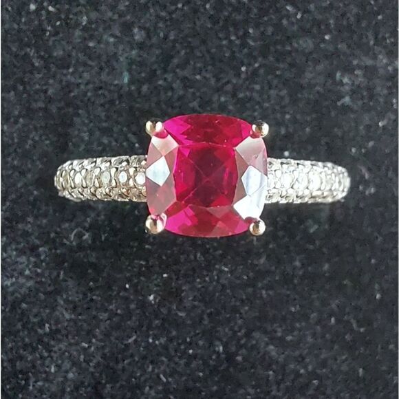 2.2 Carat Ruby Ring 925 Sterling Silver - Picture 6 of 12